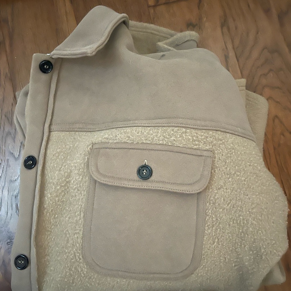 White Birch Tan Button-Up Jacket